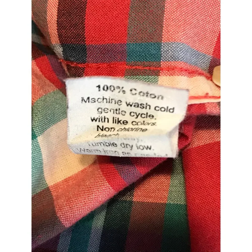 J. Crew Summer Plaid Button Down Shirt Mens M Long Sleeve Cotton